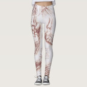 Leonardo da Vinci's Menselijke Anatomie Voetbotten Leggings (Voorkant)