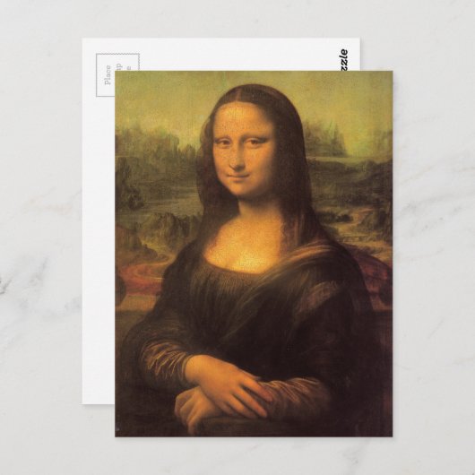 Leonardo Da Vinci's Mona Lisa Briefkaart (Voorkant / Achterkant)