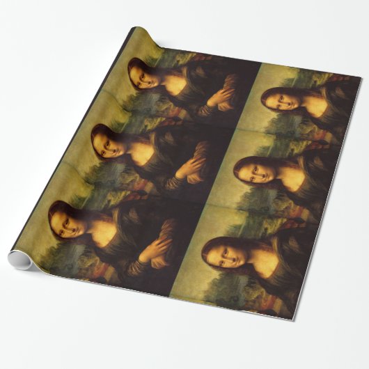 Leonardo Da Vinci's Mona Lisa Cadeaupapier (Uitgerold)