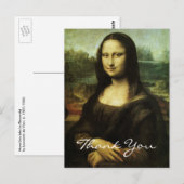 Leonardo da Vinci's Mona Lisa Dank je Briefkaart (Voorkant / Achterkant)