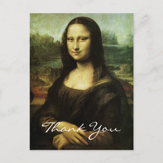 Leonardo da Vinci's Mona Lisa Dank je Briefkaart (Voorkant)