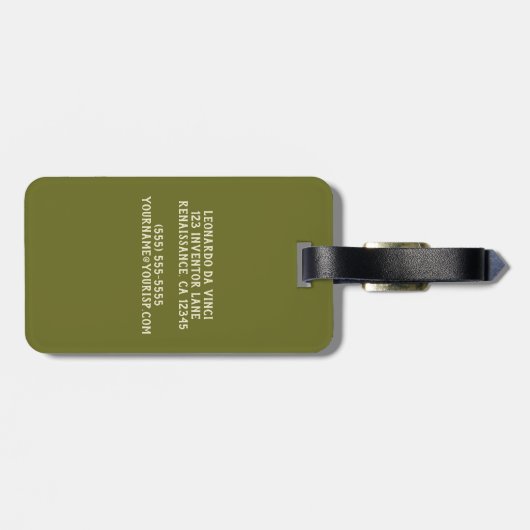 Leonardo da Vinci's Mona Lisa, Renaissancekunst Bagagelabel (Achterkant horizontaal)