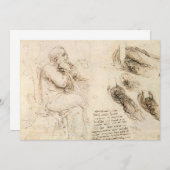 Leonardo da Vinci's Oude Man en Waterschets (Voorkant / Achterkant)