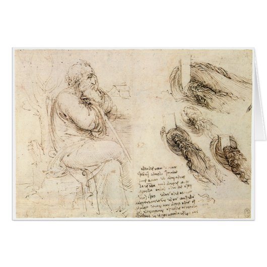 Leonardo da Vinci's Oude Man en Waterschets (Voorkant Horizontaal)