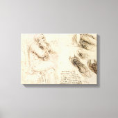 Leonardo da Vinci's Oude Man en Waterschets Canvas Afdruk (Voorkant)