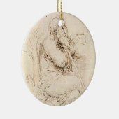 Leonardo da Vinci's Oude Man en Waterschets Keramisch Ornament (Rechts)