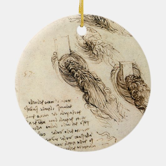 Leonardo da Vinci's Oude Man en Waterschets Keramisch Ornament (Achterkant)