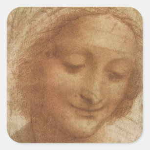 Leonardo da Vinci's Portret van de Heilige Anne St Vierkante Sticker