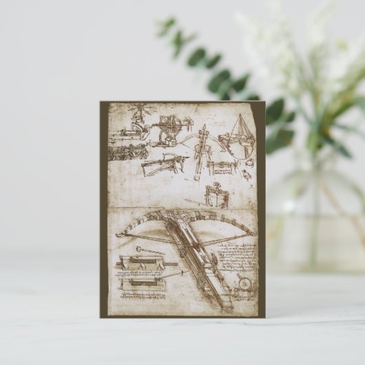 Leonardo da Vinci's reusachtige kruisboog wapen sc Briefkaart (Staand voorkant)