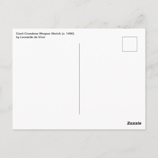 Leonardo da Vinci's reusachtige kruisboog wapen sc Briefkaart (Achterkant)