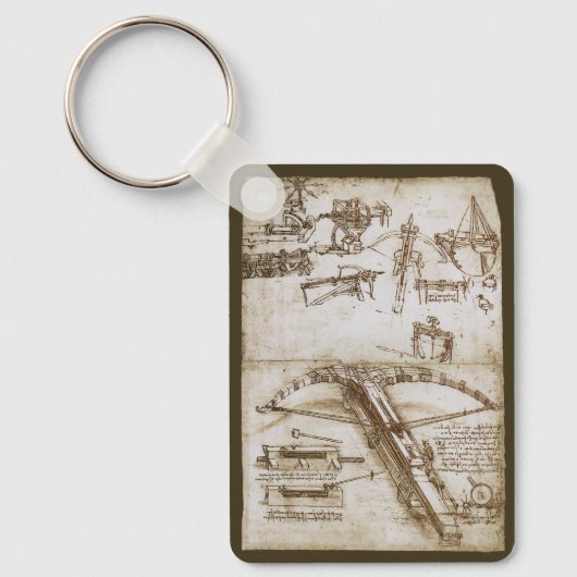 Leonardo da Vinci's reusachtige kruisboog wapen sc Sleutelhanger (Voorkant)