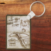 Leonardo da Vinci's reusachtige kruisboog wapen sc Sleutelhanger (Achterkant)