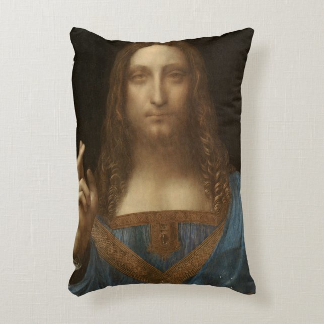 Leonardo da Vinci's Salvator Mundi (Jezus Christus Accent Kussen (Voorkant(Verticaal))