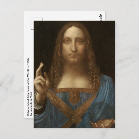 Leonardo da Vinci's Salvator Mundi (Jezus Christus Briefkaart (Voorkant / Achterkant)
