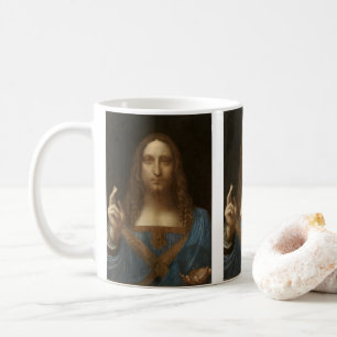 Leonardo da Vinci's Salvator Mundi (Jezus Christus Koffiemok