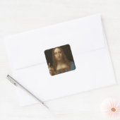 Leonardo da Vinci's Salvator Mundi (Jezus Christus Vierkante Sticker (Envelop)