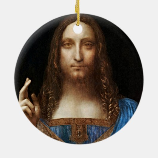 Leonardo da Vinci's Salvator Mundi Keramisch Ornament (Achterkant)