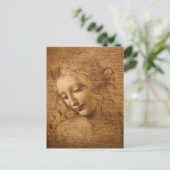 Leonardo da Vinci's Scapigliata, hoofd van een vro Briefkaart (Staand voorkant)