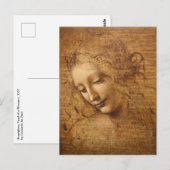 Leonardo da Vinci's Scapigliata, hoofd van een vro Briefkaart (Voorkant / Achterkant)