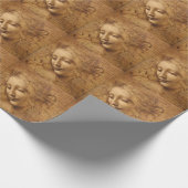 Leonardo da Vinci's Scapigliata, hoofd van een vro Cadeaupapier (Hoek)