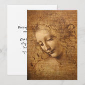 Leonardo da Vinci's Scapigliata, hoofd van een vro Kaart (Voorkant / Achterkant)