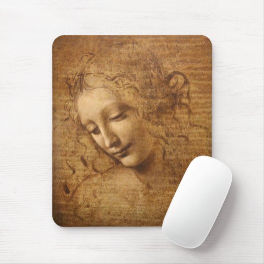 Leonardo da Vinci's Scapigliata, hoofd van een vro Muismat (Met muis)