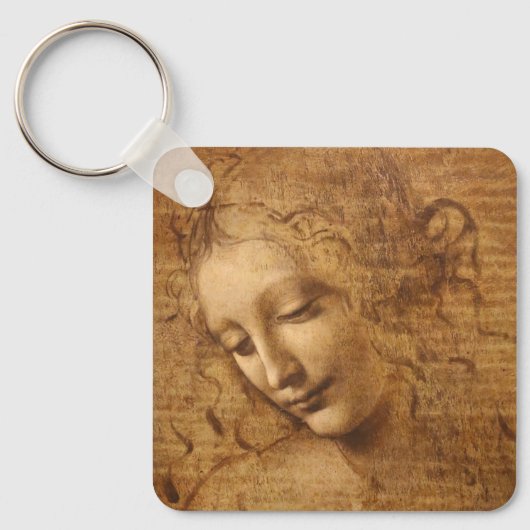 Leonardo da Vinci's Scapigliata, hoofd van een vro Sleutelhanger (Voorkant)