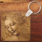 Leonardo da Vinci's Scapigliata, hoofd van een vro Sleutelhanger (Achterkant)