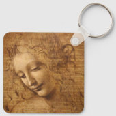 Leonardo da Vinci's Scapigliata, hoofd van een vro Sleutelhanger (Achterkant)