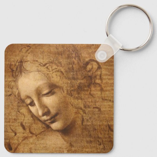 Leonardo da Vinci's Scapigliata, hoofd van een vro Sleutelhanger (Achterkant)
