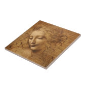 Leonardo da Vinci's Scapigliata, hoofd van een vro Tegeltje (Zijkant)