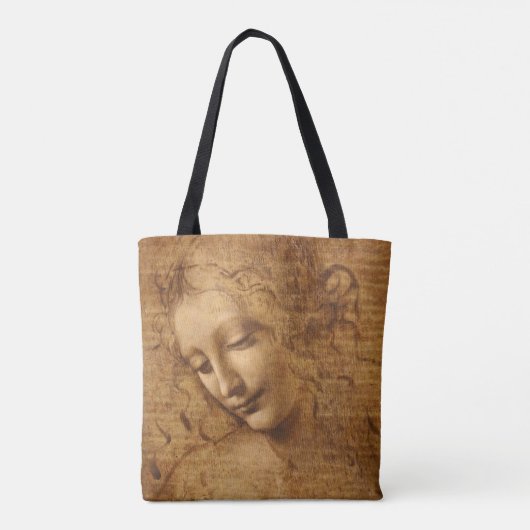 Leonardo da Vinci's Scapigliata, hoofd van een vro Tote Bag (Achterkant)