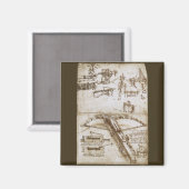 Leonardo da Vinci's schets van een reusachtige kru Magneet (Voorkant / Achterkant)