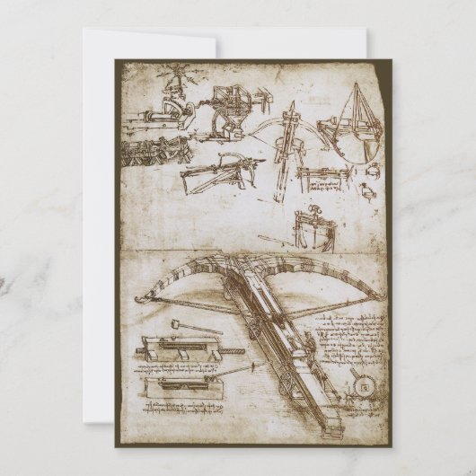 Leonardo da Vinci's schets van het reusachtige kru Kaart (Voorkant)