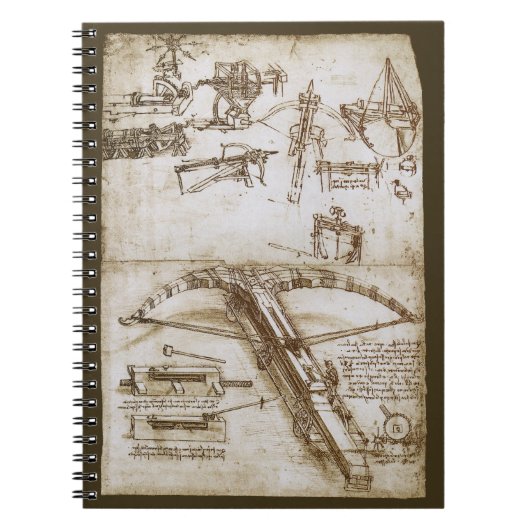 Leonardo da Vinci's schets van het reusachtige kru Notitieboek (Voorkant)