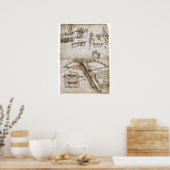 Leonardo da Vinci's schets van het reusachtige kru Poster (Keuken)
