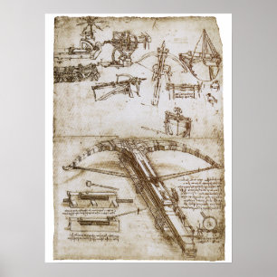 Leonardo da Vinci's schets van het reusachtige kru Poster