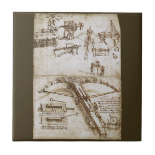 Leonardo da Vinci's schets van het reusachtige kru Tegeltje