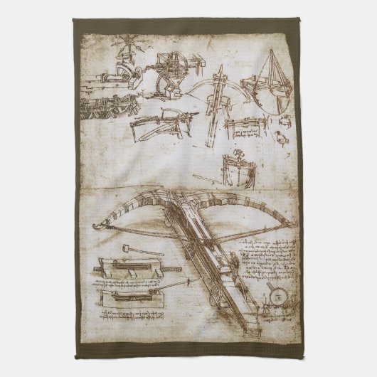 Leonardo da Vinci's schets van het reusachtige kru Theedoek (Verticaal)