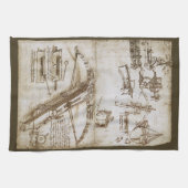 Leonardo da Vinci's schets van het reusarmbruggest Theedoek (Horizontaal)