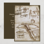 Leonardo da Vinci's schets van het reusarmbrus wap Kaart (Voorkant / Achterkant)