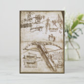 Leonardo da Vinci's schets van het reusarmbruswape Kaart (Staand voorkant)