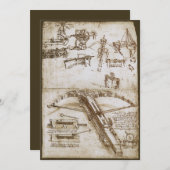 Leonardo da Vinci's schets van het reusarmbruswape Kaart (Voorkant / Achterkant)