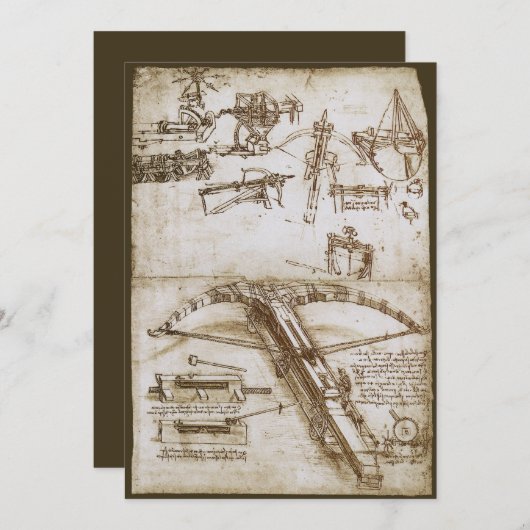 Leonardo da Vinci's schets van het reusarmbruswape Kaart (Voorkant / Achterkant)
