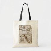Leonardo da Vinci's schets van het reusarmbruswape Tote Bag (Voorkant)