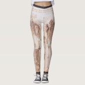 Leonardo da Vinci's Skelet van de Menselijke Anato Leggings (Voorkant)