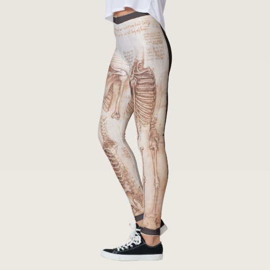 Leonardo da Vinci's Skelet van de Menselijke Anato Leggings (Links)