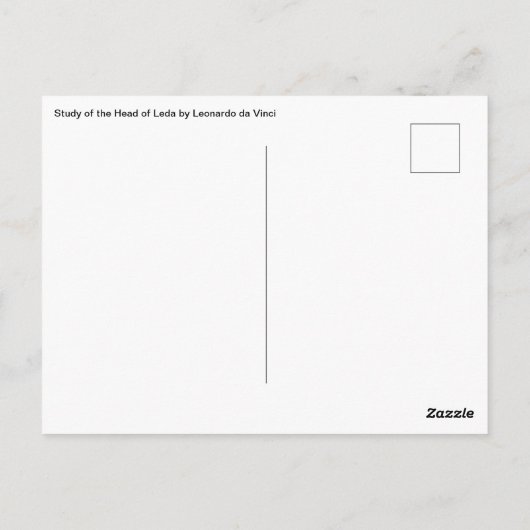 Leonardo da Vinci's studie van het hoofd van Leda Briefkaart (Achterkant)