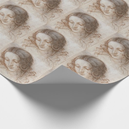 Leonardo da Vinci's studie van het hoofd van Leda Cadeaupapier (Hoek)