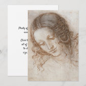 Leonardo da Vinci's studie van het hoofd van Leda Kaart (Voorkant / Achterkant)